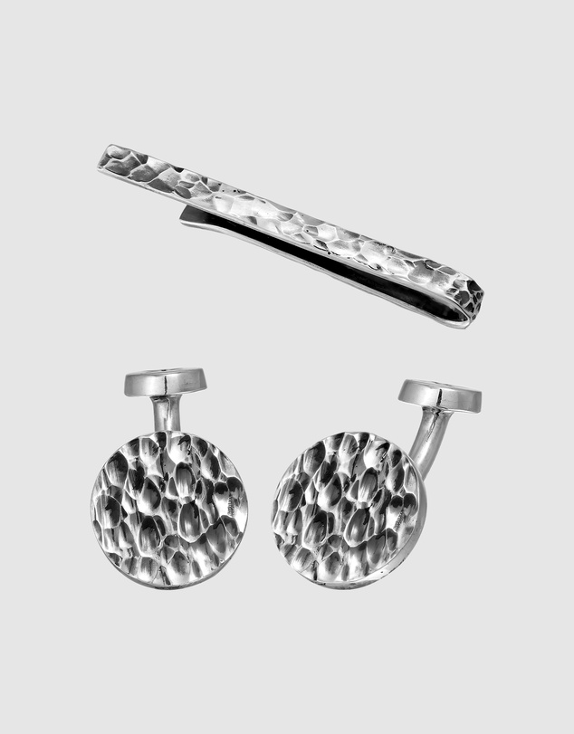 Kuzzoi - ICONIC EXCLUSIVE - Jewelry Set Men Organic Textured Set In 925 Sterling Silver
