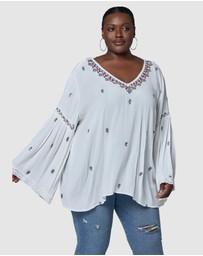 The Poetic Gypsy - Sandstone Embroidered Blouse