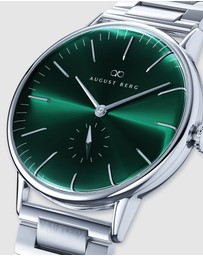 August Berg - Serenity Link 40mm Greenhill Silver Watch