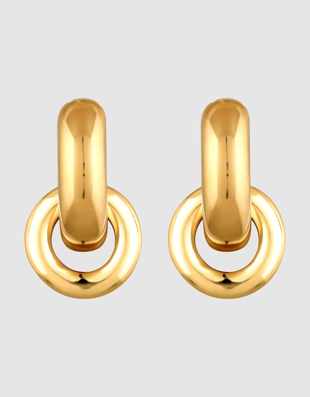 Elli Jewelry - Chunky Hoop Earrings in Gold-Plated 925 Silver