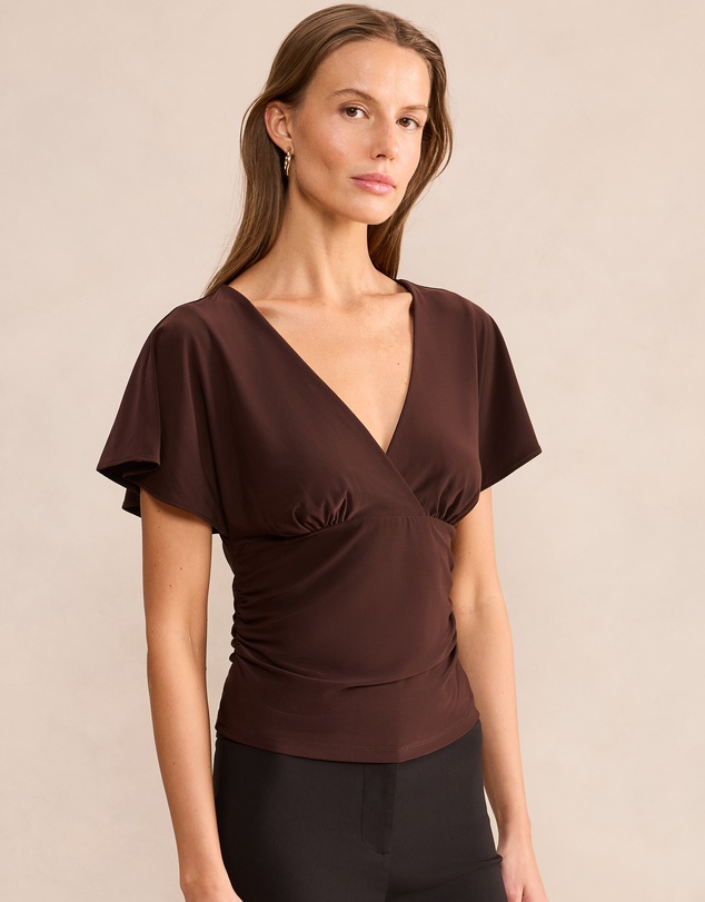 Forever New - Bobbie Wrap Flutter Sleeves Top