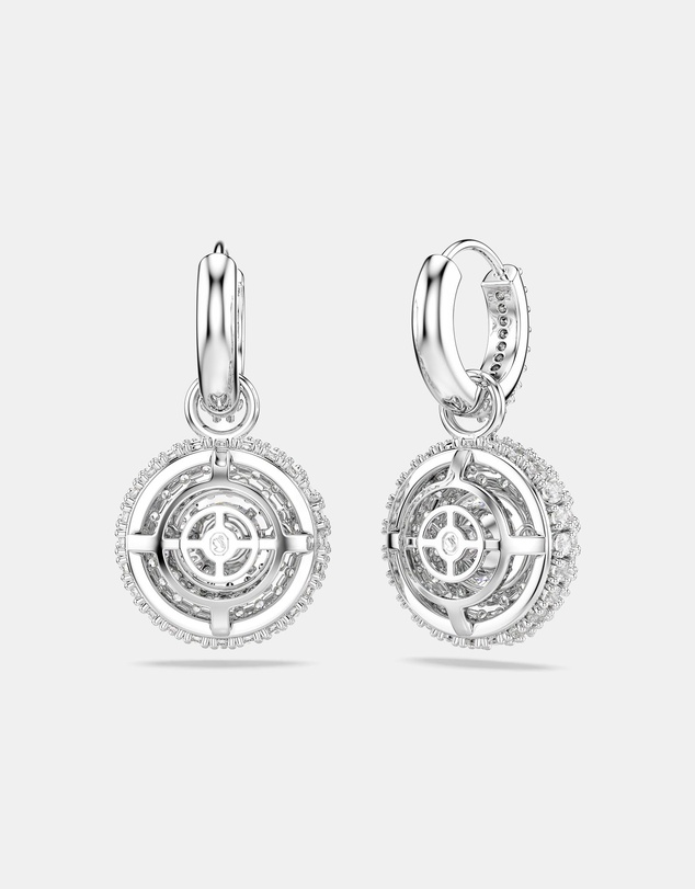 Swarovski - Sublima Drop Earrings, Round Cut, White, Rhodium-Plated