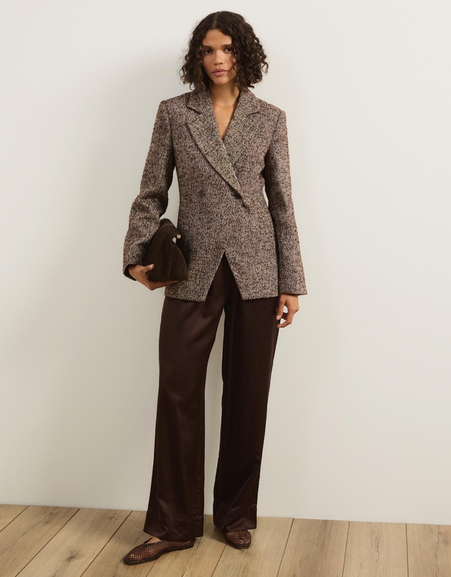 Atmos&Here - Beth Cinched Waist Tweed Blazer