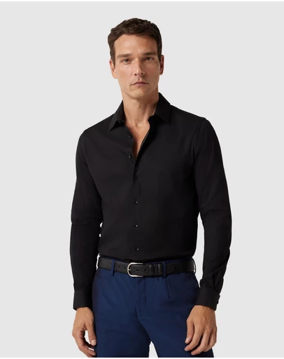 Politix - Slim Fit Long Sleeve Textured Dress Shirt