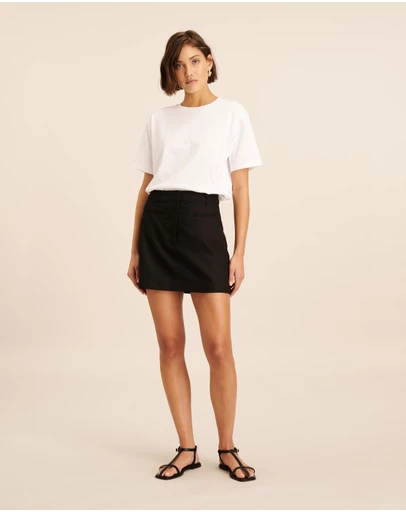 AERE - Cotton Blend Tailored Mini Skirt