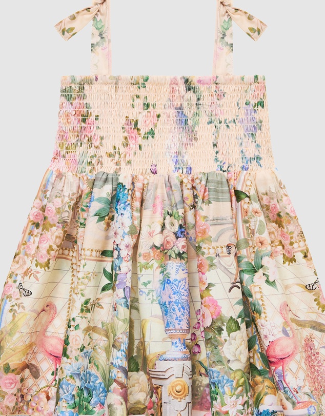 Camilla - Shirred Dress With Tie Shoulder - Babies