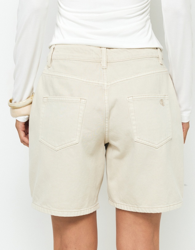 AERE - Celine Mid Rise Denim Shorts