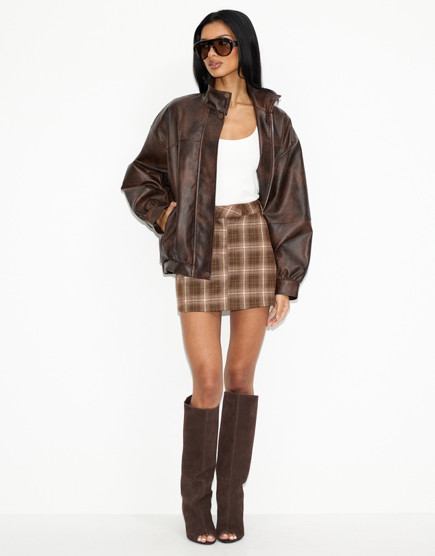 Dazie - Unspoken Check Mini Skirt
