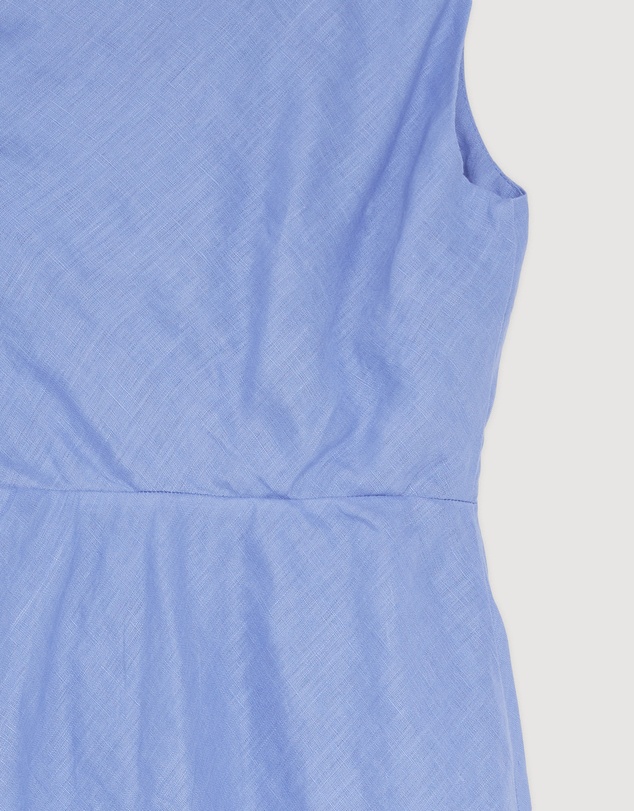 Revibe - Repaired AERE Fia Linen Draped Off Shoulder Maxi Dress - AU 6