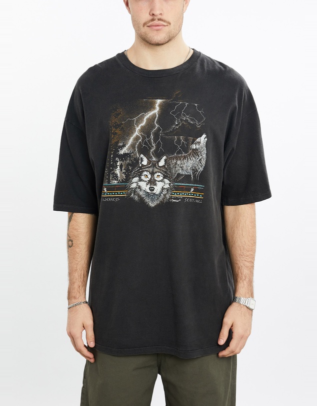 Vintage by The Real Deal - Pre Loved - Vintage 90s Wolf Wildlife Tee