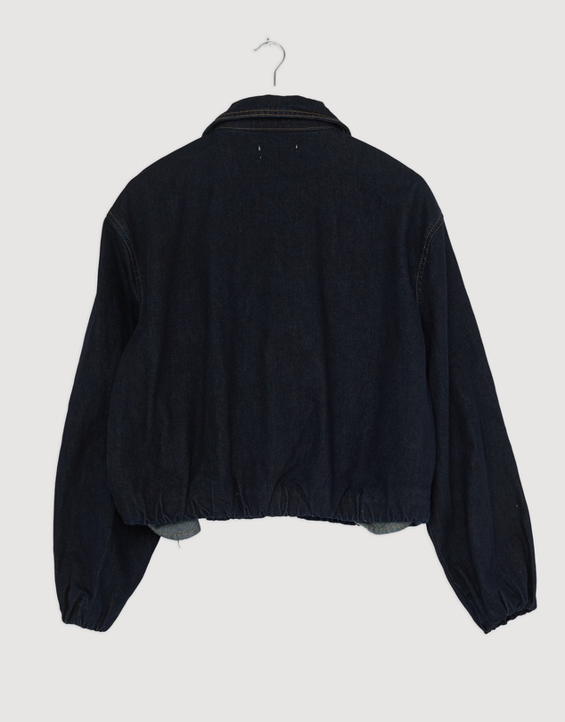 Revibe - Repaired Minima Esenciales Mara Bubble Hem Denim Bomber Jacket - AU 10