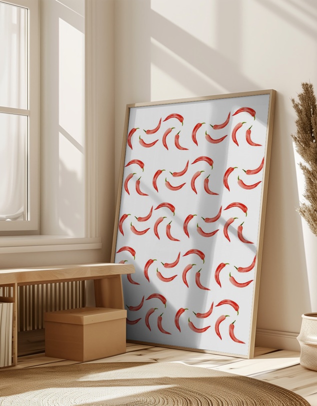 Olive et Oriel - Chili Pattern by Kathrinmay Art Print