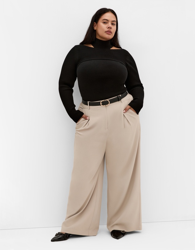 City Chic - Plus size Remi Cut Out Jumper - black