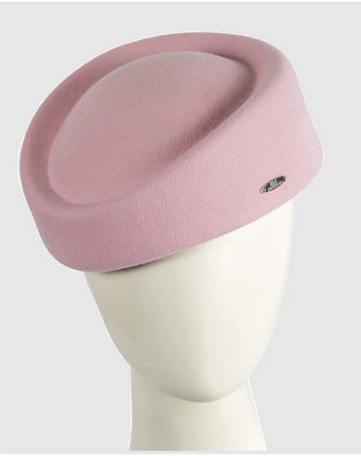 Max Alexander - Felt Pink Pillbox Hat