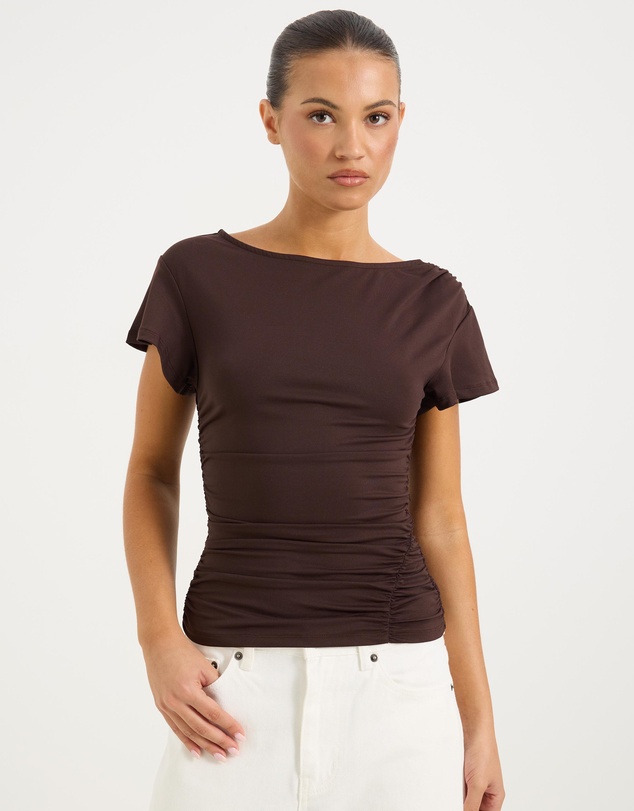 Calli - Emme Ruched Jersey Short Sleeve Top