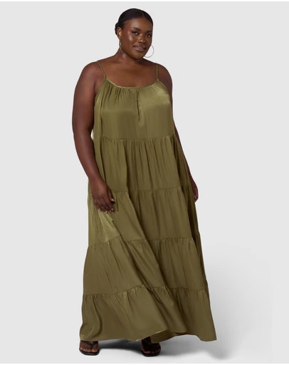 Sunday In The City - Rough Edit Satin Maxi Dress