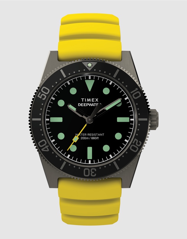 TIMEX - Deep Water Reef 200 SST Black Dial Yellow Rubber Strap