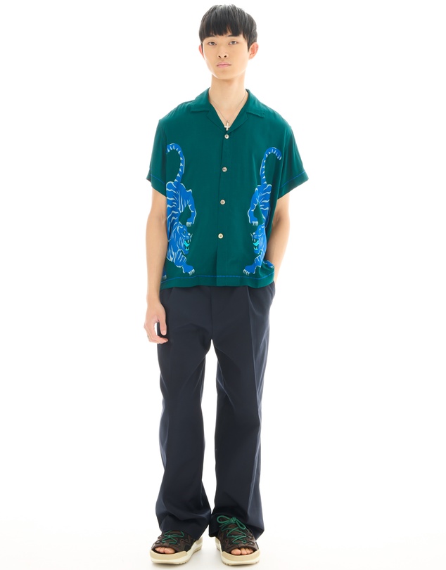THE TALES - Crouching Tiger Emerald Camp Shirt