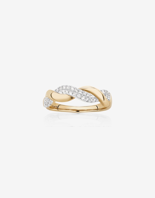 Michael Hill - Twist Ring with 0.20 Carat TW of Diamonds in 10kt Yellow Gold