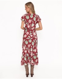 Petal & Pup - Linden Midi Dress - Red Tulip Floral
