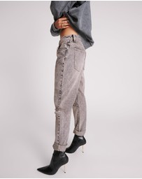 ONE TEASPOON - Saints Low Waist Boyfriend Denim Jeans - Dusty Smoke