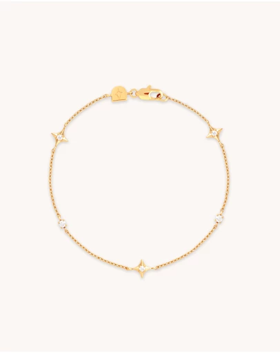 Astrid & Miyu - Cosmic Star 18ct Gold Plated Charm Bracelet