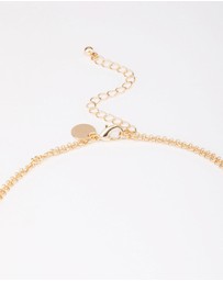 Lovisa - Gold Molten Oval Stone Necklace