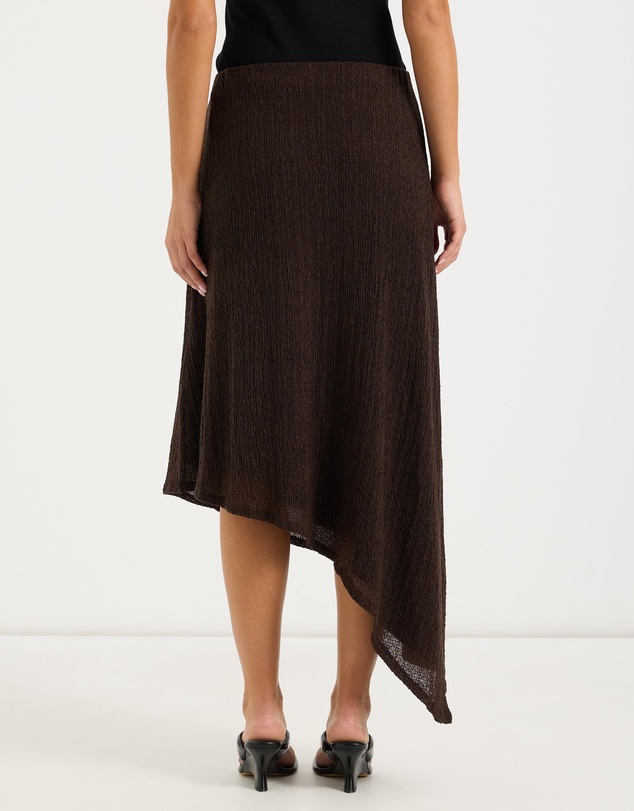 Calli - Romy Asymmetric Textured Jersey Midi Skirt