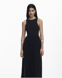 Desigual - Rib tank Dress with cotton Skirt