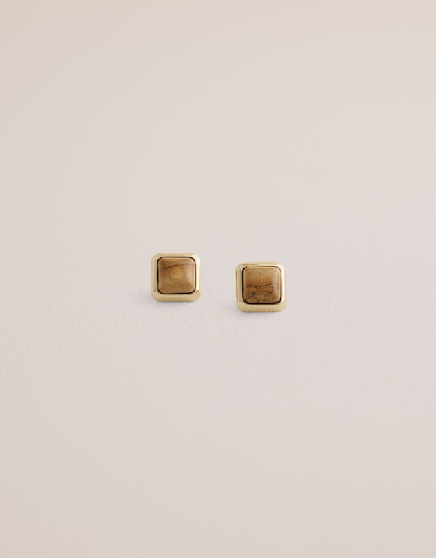 Trenery - Nerina Stone Stud Earrings in Gold