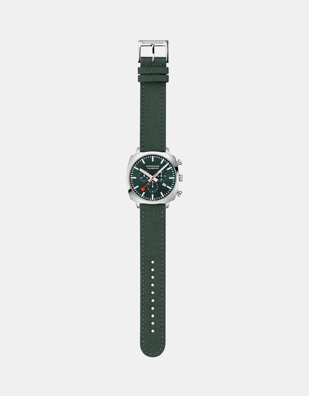 Mondaine - Mondaine Official Swiss Railways Grand Cushion 41mm Forest Green Watch Set