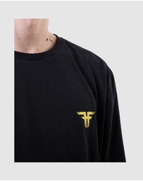 Fallen Footwear - Fallen Footwear Men Circle Logo L/s Tees Regular Fit Black/Yellow