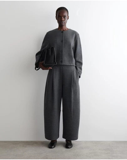 COS - Boiled-Wool Barrel-Leg Trousers