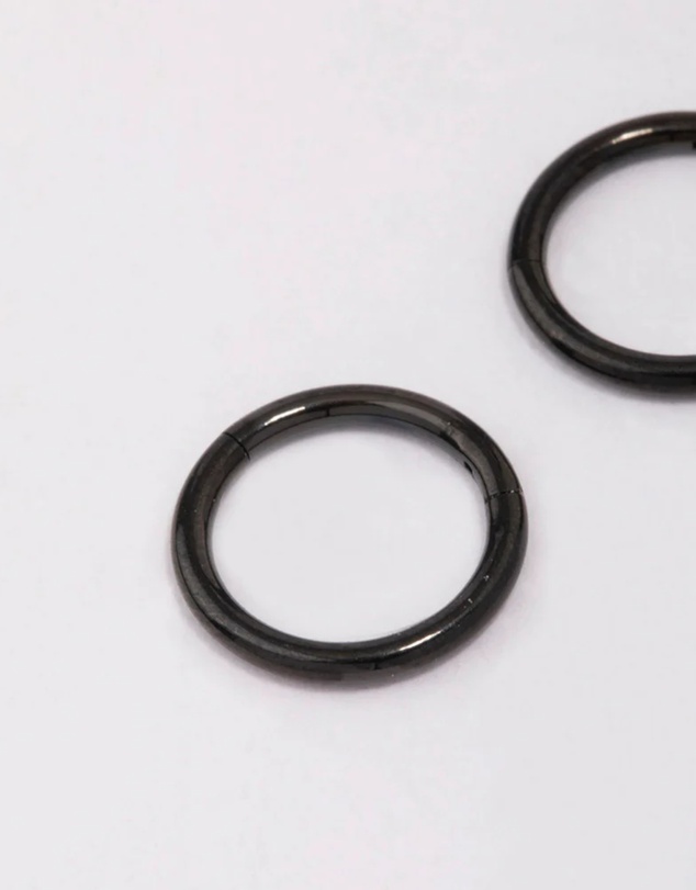 Lovisa - Black Surgical Steel Sleeper Earrings 8mm