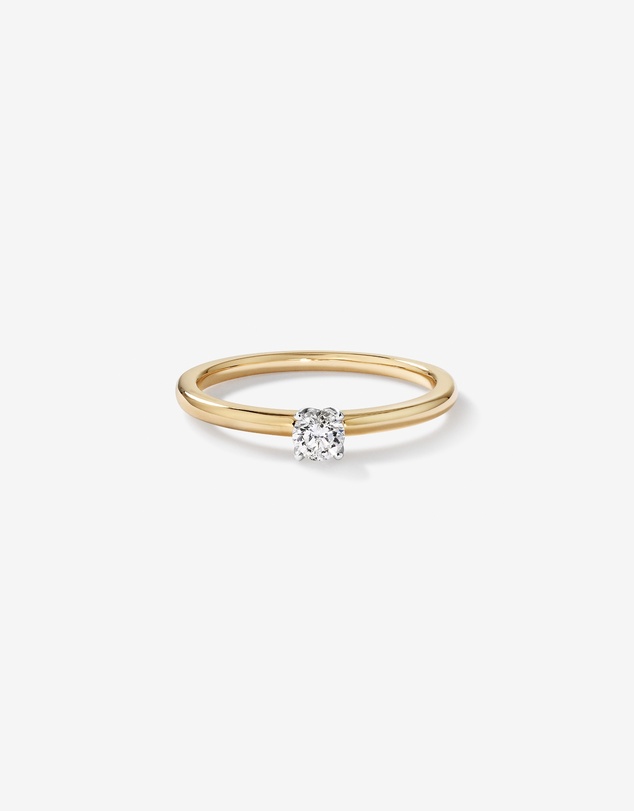 Michael Hill - 0.22 Carat TW Round Brilliant Diamond Solitaire Engagement Ring with Hidden Halo in 14kt Yellow and White Gold