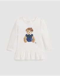 Polo Ralph Lauren - Polo Bear Cotton Long-Sleeve Peplum Tee - ICONIC EXCLUSIVE - Babies