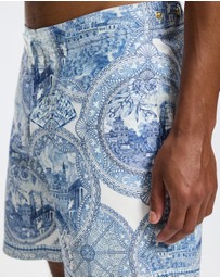 Camilla - Mid Length Boardshorts With Elastic Waist