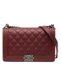 Pre-Loved by Azura Reborn - Pre-Loved Medium Quilted Lambskin Double Stitch Boy Flap