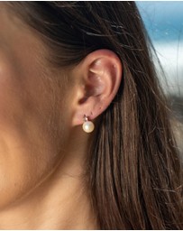 Georgini - Noosa Pink Freshwater Pearl And Morganite Cubic Zirconia Earrings Silver