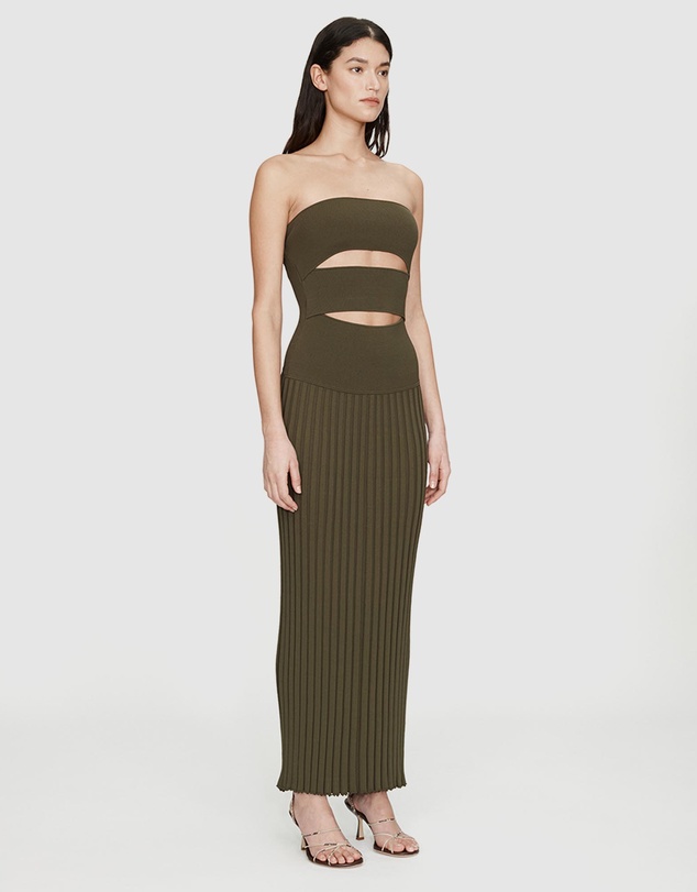 Christopher Esber - Slashed Knit Sunray Strapless Dress