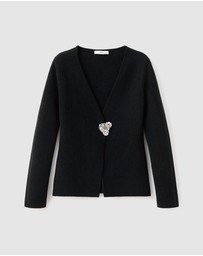 M.N.G - Knitted Cardigan With Jewel Button