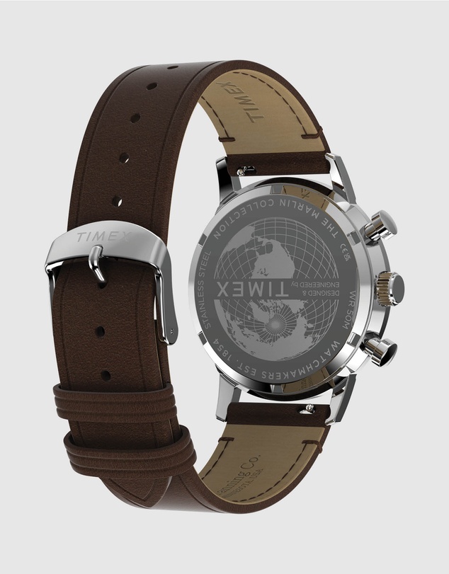 TIMEX - Marlin® Chronograph Tachymeter 40mm Leather Strap Watch