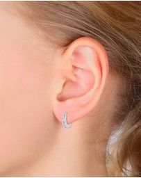 Elli Jewelry - Earrings Kids Creole Crystals 925 Sterling Silver