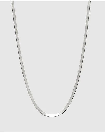 Najo - Herringbone Silver Necklace