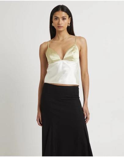 Alice In The Eve - Camille Contrast Slip Top