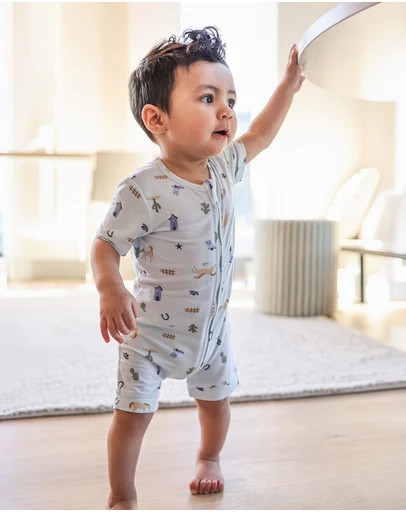 Kynd Baby - Essential Short Sleeve Onesie in Country Blue