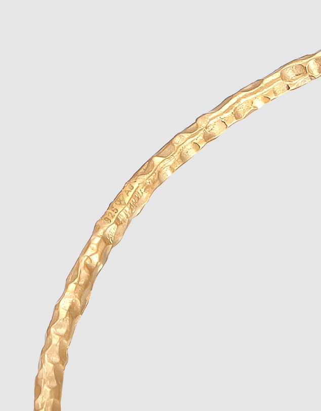 Elli Jewelry - Hammered Bangle Bracelet in Gold-Plated 925 Silver