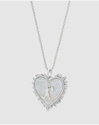Karen Walker - Runaway Flaming Mother Of Pearl Heart Necklace 55cm