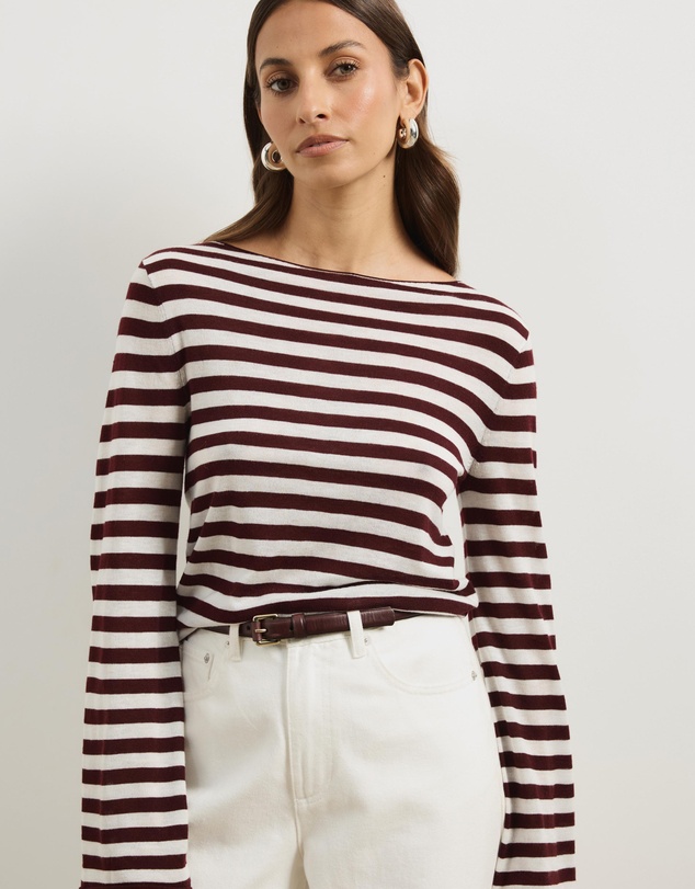 Atmos&Here - Bella Fine Knit Stripe Top