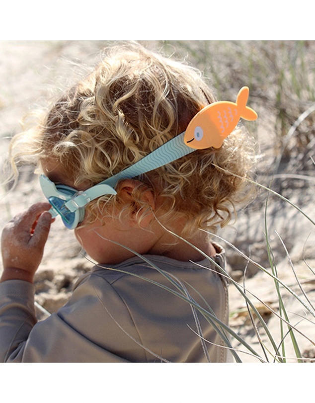 Sunnylife - Kids Swim Goggles Finn the Fish Aqua Blue